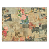 Rustikales Vintages Zeitungs-Patchwork-Collage (2) Tischdecke (Vorderseite (Horizontal))