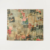 Rustikales Vintages Zeitungs-Patchwork-Collage (2) Wandteppich (Vorderseite (Horizontal))