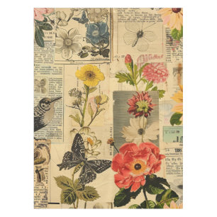 Rustikales Vintages Zeitungs-Patchwork-Collage (3) Tischdecke