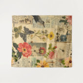 Rustikales Vintages Zeitungs-Patchwork-Collage (3) Wandteppich (Vorderseite (Horizontal))