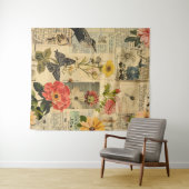 Rustikales Vintages Zeitungs-Patchwork-Collage (3) Wandteppich (Beispiel (Horizontal))