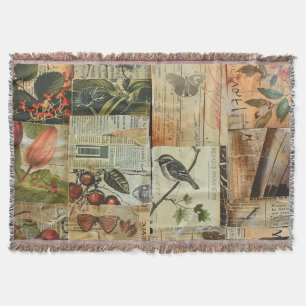 Rustikales Vintages Zeitungs-Patchwork-Collage (4) Decke