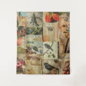 Rustikales Vintages Zeitungs-Patchwork-Collage (4) Wandteppich (Vorderseite)