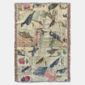 Rustikales Vintages Zeitungs-Patchwork-Collage (5) Decke (Vorderseite Vertikal)