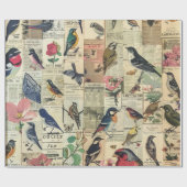 Rustikales Vintages Zeitungs-Patchwork-Collage (5) Geschenkpapier (Flach)