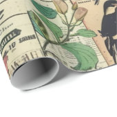 Rustikales Vintages Zeitungs-Patchwork-Collage (5) Geschenkpapier (Rolleneckpunkt)