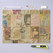 Rustikales Vintages Zeitungs-Patchwork-Collage (6) Seidenpapier (Handwerk)