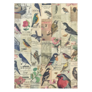Rustikales Vintages Zeitungs-Patchwork-Collage (6) Tischdecke