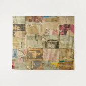 Rustikales Vintages Zeitungs-Patchwork-Collage (6) Wandteppich (Vorderseite (Horizontal))