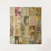 Rustikales Vintages Zeitungs-Patchwork-Collage (6) Wandteppich (Vorderseite)