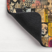 Rustikales Vintages Zeitungs-Patchwork-Collage (7) Mousepad (Ecke)