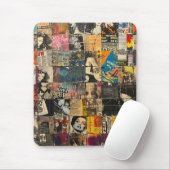 Rustikales Vintages Zeitungs-Patchwork-Collage (7) Mousepad (Mit Mouse)