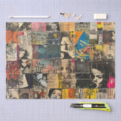 Rustikales Vintages Zeitungs-Patchwork-Collage (7) Seidenpapier (Handwerk)