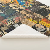 Rustikales Vintages Zeitungs-Patchwork-Collage (7) Sherpadecke (3/4)