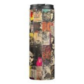 Rustikales Vintages Zeitungs-Patchwork-Collage (7) Thermosbecher (Rückseite)