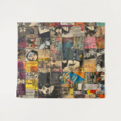Rustikales Vintages Zeitungs-Patchwork-Collage (7) Wandteppich (Vorderseite (Horizontal))