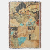 Rustikales Vintages Zeitungs-Patchwork-Collage (8) Decke (Vorderseite Vertikal)