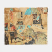 Rustikales Vintages Zeitungs-Patchwork-Collage (8) Fleecedecke (Vorderseite (Horizontal))