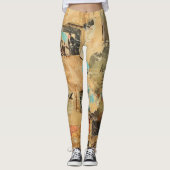 Rustikales Vintages Zeitungs-Patchwork-Collage (8) Leggings (Vorderseite)