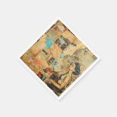 Rustikales Vintages Zeitungs-Patchwork-Collage (8) Serviette (Ecke)