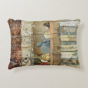 Rustikales Vintages Zeitungs-Patchwork-Collage (9) Dekokissen