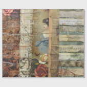 Rustikales Vintages Zeitungs-Patchwork-Collage (9) Geschenkpapier (Flach)