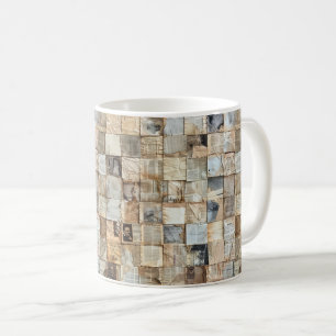 Rustikales Vintages Zeitungs-Patchwork-Collage (9) Kaffeetasse