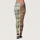 Rustikales Vintages Zeitungs-Patchwork-Collage (9) Leggings (Rückseite)