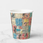 Rustikales Vintages Zeitungs-Patchwork-Collage (9) Pappbecher (Links)