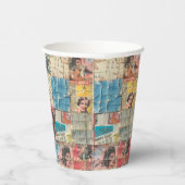 Rustikales Vintages Zeitungs-Patchwork-Collage (9) Pappbecher (Rechts)