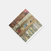 Rustikales Vintages Zeitungs-Patchwork-Collage (9) Serviette (Ecke)