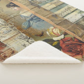 Rustikales Vintages Zeitungs-Patchwork-Collage (9) Sherpadecke (3/4)