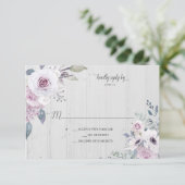 Rustikales Violett Lila Lavendel Rose UAWG RSVP Karte (Stehend Vorderseite)