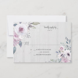 Rustikales Violett Lila Lavendel Rose UAWG RSVP Karte