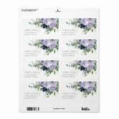 Rustikales Violett Lila Navy Blumenblätter Adresse (Vorne)