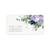 Rustikales Violett Lila Navy Blumenblätter Adresse Adressaufkleber (Vorne)