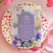 Rustikales violettes Blumenbaby in Blütendusche Einladung