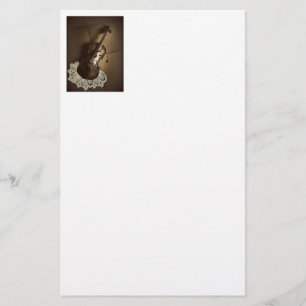 Rustikales Violinen-Briefpapier Briefpapier