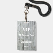 Rustikales VIP All Access Pass Konzertkonzert Abze Ausweis (Vorderseite mit Lanyard)