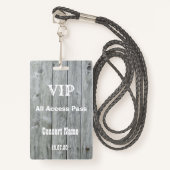 Rustikales VIP All Access Pass Konzertkonzert Abze Ausweis (Vorderseite mit Schlüsselband)