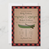 Rustikales Virtual Wedding Livestream Kariert Cano Einladung (Vorderseite)