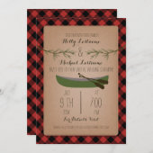 Rustikales Virtual Wedding Livestream Kariert Cano Einladung (Vorne/Hinten)