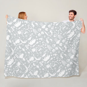 Rustikales Vogelbärenmuster Fleecedecke