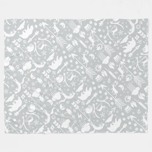 Rustikales Vogelbärenmuster Fleecedecke (Vorderseite (Horizontal))