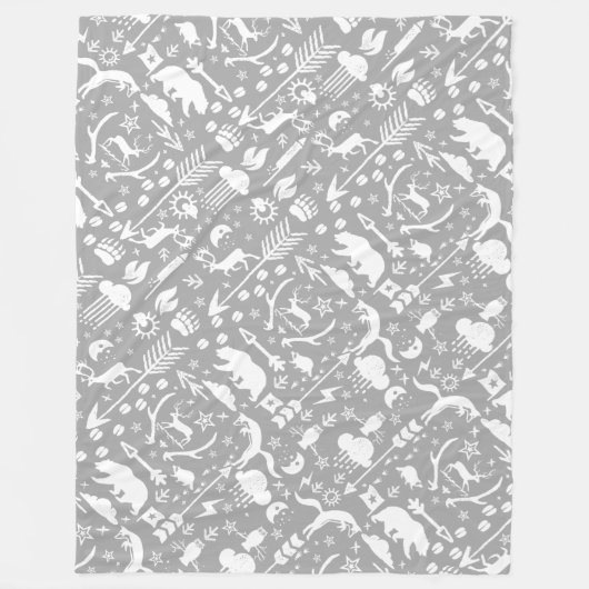 Rustikales Vogelbärenmuster Fleecedecke (Vorderseite)