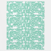 Rustikales Vogelbärenmuster Fleecedecke (Vorderseite)