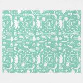 Rustikales Vogelbärenmuster Fleecedecke (Vorderseite (Horizontal))