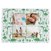 Rustikales Vogelbärenmuster Große Geschenktüte (Rückseite)