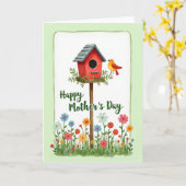 Rustikales Vogelhaus Muttertagskarte Karte (Gelbe Blume)