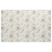 Rustikales Vogelhaus-Rotkehlchen-Aquarellmuster Stoff (Fat Quarter (45,7 x 55,9 cm))